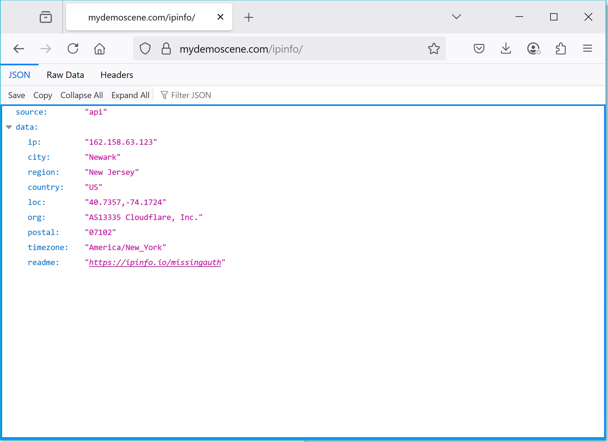 IPInfo demo